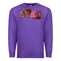 Purple xoxo highland cow Premium Sweatshirt - RanaPortraitStore