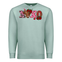 Seafoam xoxo highland cow Premium Sweatshirt - RanaPortraitStore