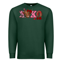 Sports Green xoxo highland cow Premium Sweatshirt - RanaPortraitStore