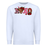 White xoxo highland cow Premium Sweatshirt - RanaPortraitStore