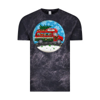Cloud Black santa claus with retro van  christmas ornament Vintage Tee - BundleAndBundleShop