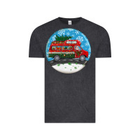 Vintage Black santa claus with retro van  christmas ornament Vintage Tee - BundleAndBundleShop