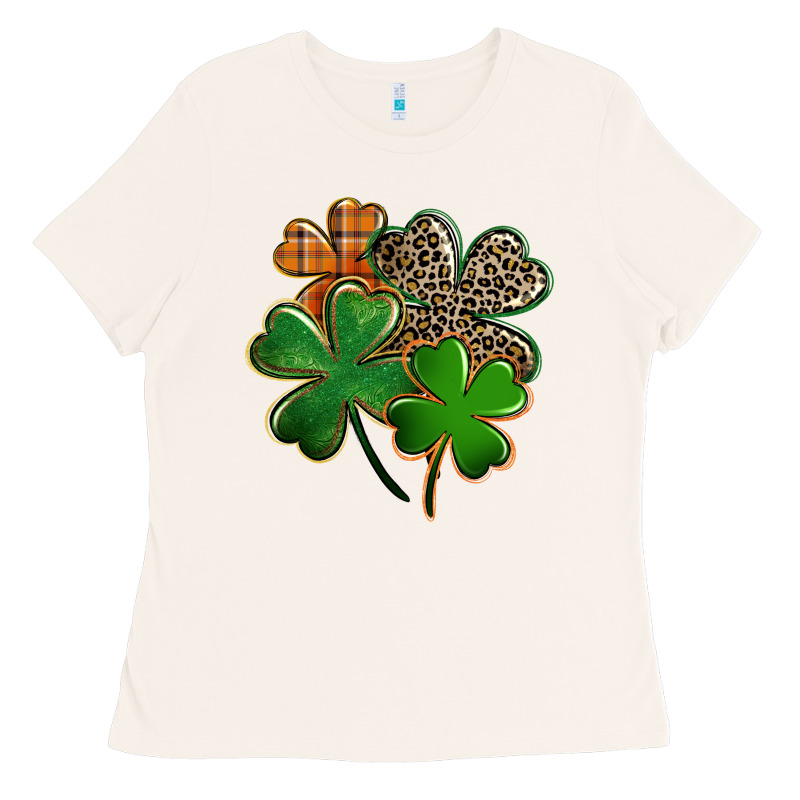 Leopard Shamrock St. Patricks Day Ladies Tee by FaDigitalArtStudio | Teevron