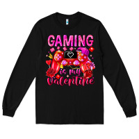 Black Gaming is My Valentine Long Sleeve Tee - CowhideDigitalArt