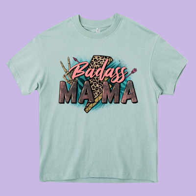 Badass Mama Mother's Day Png Sublimation Design Do Heavy Core Tee Designed By Cowgirlartshop