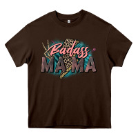Chocolate Brown Badass Mama Mother's Day png sublimation design do Heavy Core Tee - CowGirlArtShop