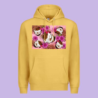 Guinea Pig Flowers Premium Hoodie Designed By Artiststas