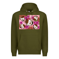 Army Green Guinea pig flowers Premium Hoodie - Artiststas