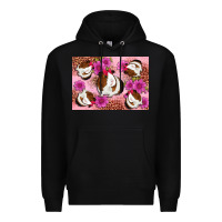 Black Guinea pig flowers Premium Hoodie - Artiststas