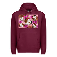 Burgundy Guinea pig flowers Premium Hoodie - Artiststas