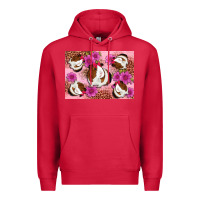 Cardinal Guinea pig flowers Premium Hoodie - Artiststas