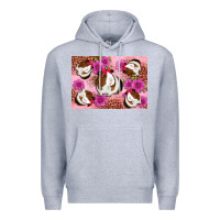 Heather Grey Guinea pig flowers Premium Hoodie - Artiststas
