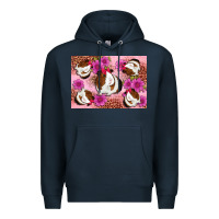 Navy Guinea pig flowers Premium Hoodie - Artiststas