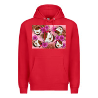 Red Guinea pig flowers Premium Hoodie - Artiststas