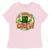Bubblegum Pink St. Patrick's Day crew Ladies Tee - FaDigitalArtStudio