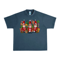 Midnight Navy Christmas Elfs Urban Heavy Tee - FaDigitalArtStudio