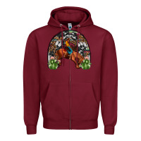 Burgundy rodeo cowboy rainbow Zipper Hoodie - JahusDesignShop