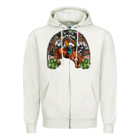 Oatmeal Heather rodeo cowboy rainbow Zipper Hoodie - JahusDesignShop