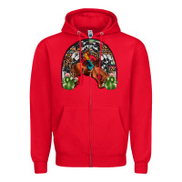 Red rodeo cowboy rainbow Zipper Hoodie - JahusDesignShop