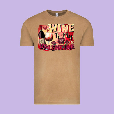 Wine İs My Valentine Fa Vintage Tee Designed By Fadigitalartstudio