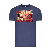 Vintage Denim Wine İs My Valentine Fa Vintage Tee - FaDigitalArtStudio