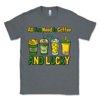 Charcoal Heather All you need is coffee and lucky St. Patrick's Classic Tee - HowdyJamesFarm