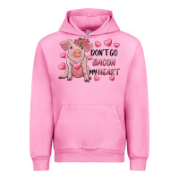 Fuchsia Pink Valentine's Day Don't Go Bacon My Heart Urban Hoodie - RanaPortraitStore