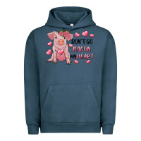 Pigment Midnight Navy Valentine's Day Don't Go Bacon My Heart Urban Hoodie - RanaPortraitStore