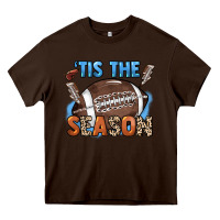 Chocolate Brown Tis the season lightning bolt Heavy Core Tee - HowdyJamesFarm