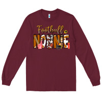 Burgundy football NONNiE Long Sleeve Tee - CowhideDigitalArt