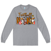 Heather Grey football NONNiE Long Sleeve Tee - CowhideDigitalArt
