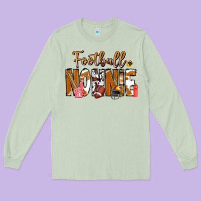 Football Nonnie Long Sleeve Tee Designed By Cowhidedigitalart