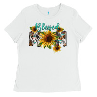 White Blessed mom Mother's Day Ladies Tee - FaDigitalArtStudio