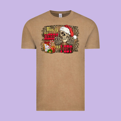 This Is As Merry As I Get Skull Vintage Tee Designed By Fadigitalartstudio