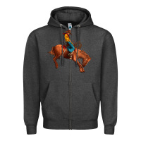 Charcoal Heather cowboy rodeo Zipper Hoodie - JahusDesignShop