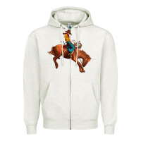 Oatmeal Heather cowboy rodeo Zipper Hoodie - JahusDesignShop