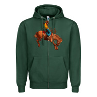 Sports Green cowboy rodeo Zipper Hoodie - JahusDesignShop