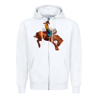 White cowboy rodeo Zipper Hoodie - JahusDesignShop