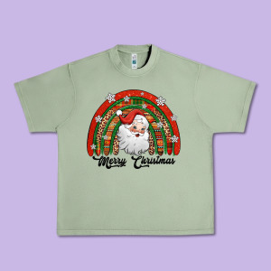 Merry Christmas Santa Rainbow Urban Heavy Tee Designed By Jasminsmagicworld