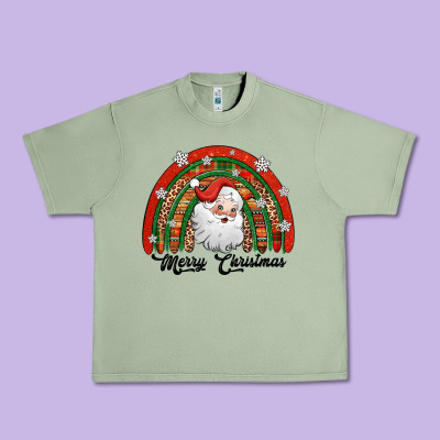 Merry Christmas Santa Rainbow Urban Heavy Tee Designed By Jasminsmagicworld