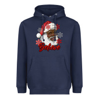 Navy african american santa believe Heavyweight Hoodie - RanaPortraitStore