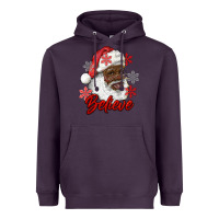 Plum african american santa believe Heavyweight Hoodie - RanaPortraitStore
