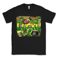 Black All you need is coffee and lucky St. Patrick's Classic Tee - HowdyJamesFarm