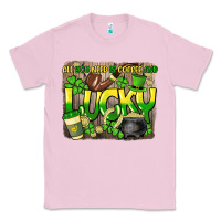 Bubblegum Pink All you need is coffee and lucky St. Patrick's Classic Tee - HowdyJamesFarm