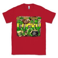 Red All you need is coffee and lucky St. Patrick's Classic Tee - HowdyJamesFarm