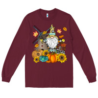 Burgundy Happy Fall Long Sleeve Tee - CowhideDigitalArt