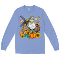 Colony Blue Happy Fall Long Sleeve Tee - CowhideDigitalArt