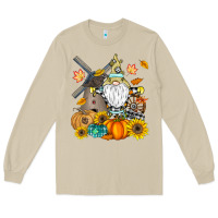Mushroom Happy Fall Long Sleeve Tee - CowhideDigitalArt