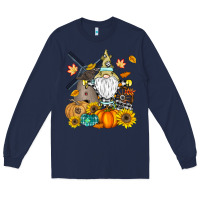 Navy Happy Fall Long Sleeve Tee - CowhideDigitalArt