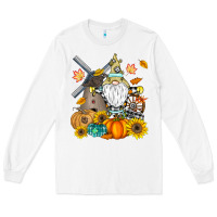 White Happy Fall Long Sleeve Tee - CowhideDigitalArt